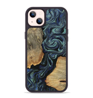 iPhone 14 Plus Wood Phone Case - Christy (Blue, 814557)