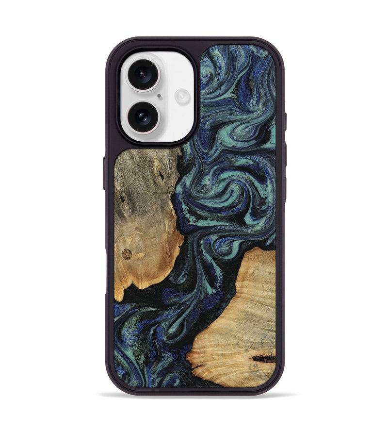 iPhone 17 Wood Phone Case - Christy (Blue, 814557)