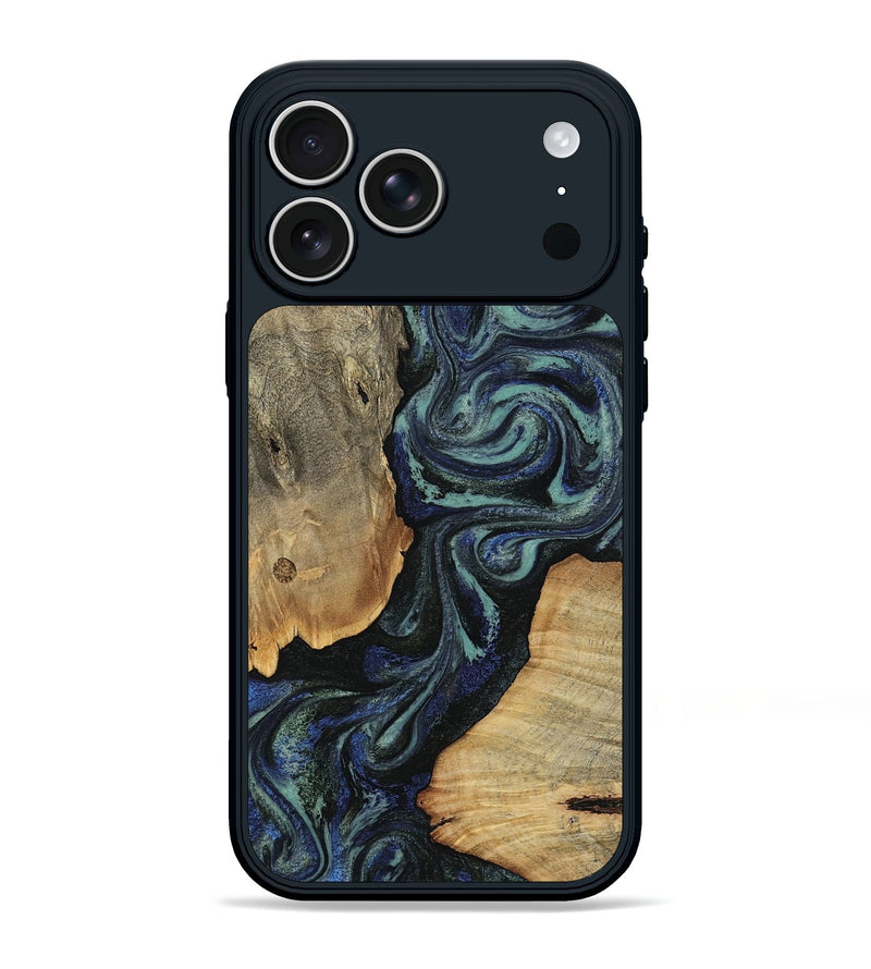 iPhone 17 Pro Max Wood Phone Case - Christy (Blue, 814557)