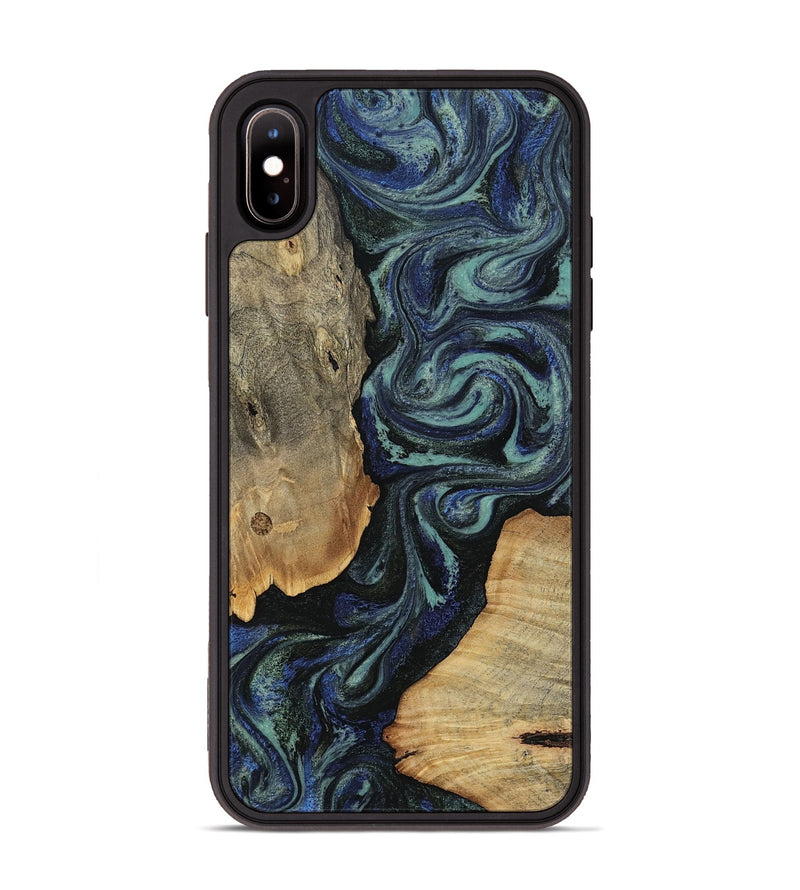 iPhone Xs Max Wood Phone Case - Christy (Blue, 814557)