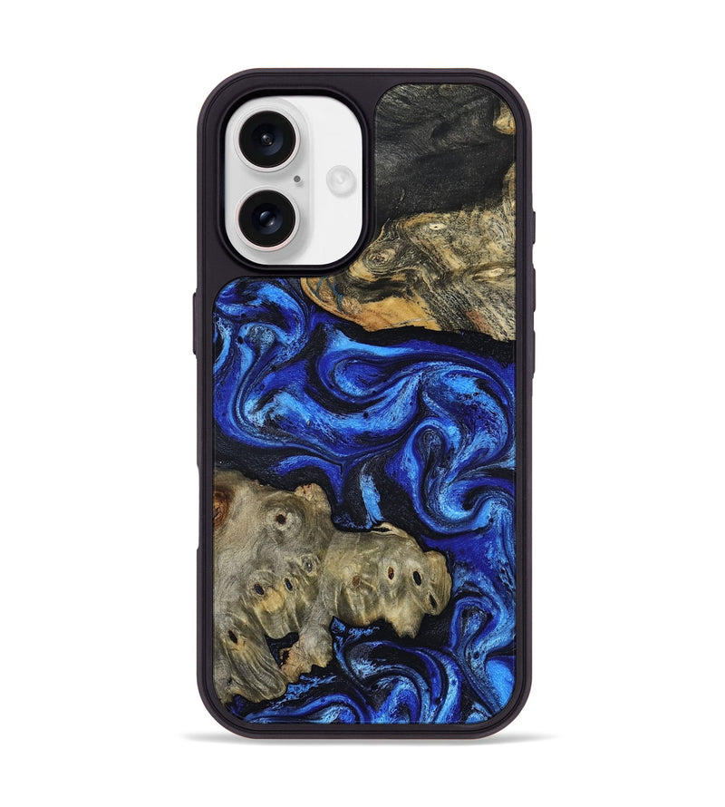 iPhone 17 Wood Phone Case - Dahlia (Blue, 814569)