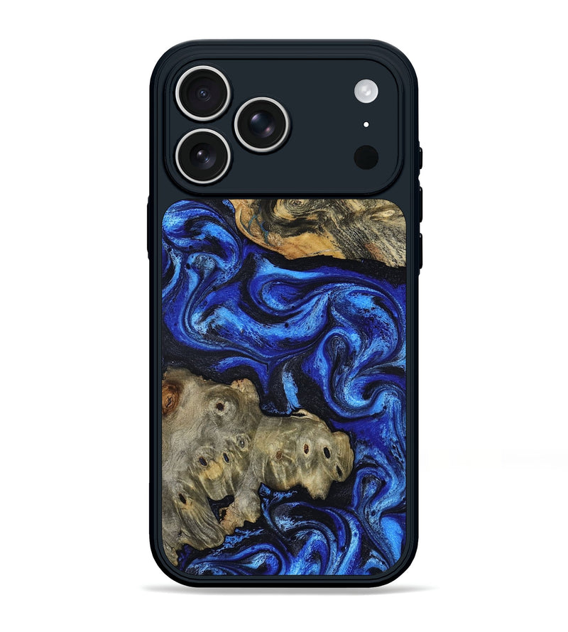 iPhone 17 Pro Max Wood Phone Case - Dahlia (Blue, 814569)