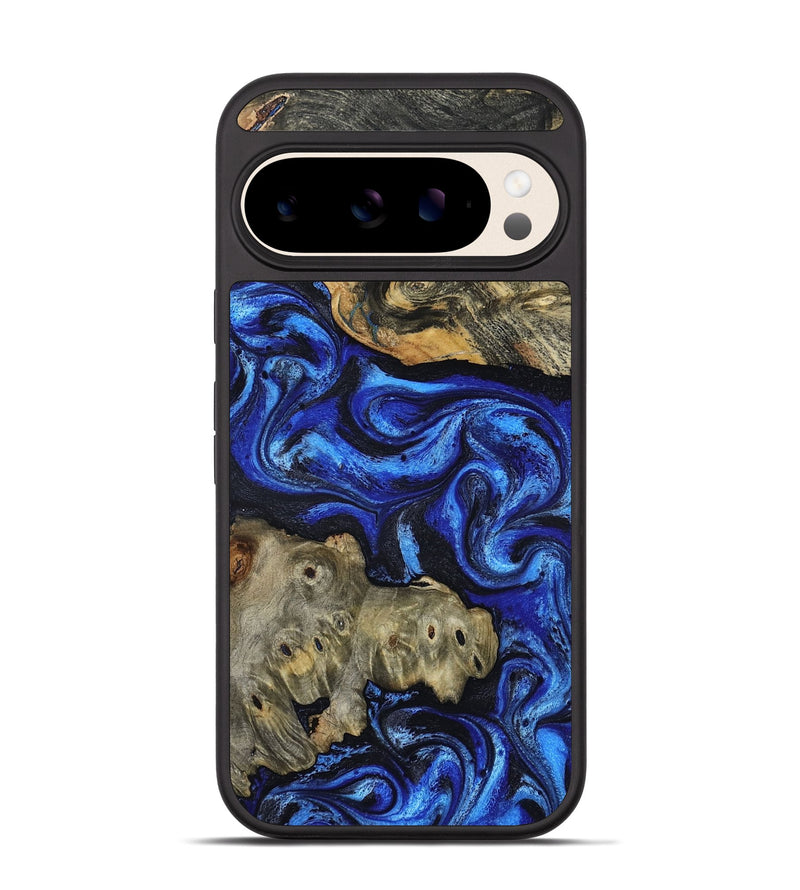 Pixel 10 Pro Wood Phone Case - Dahlia (Blue, 814569)