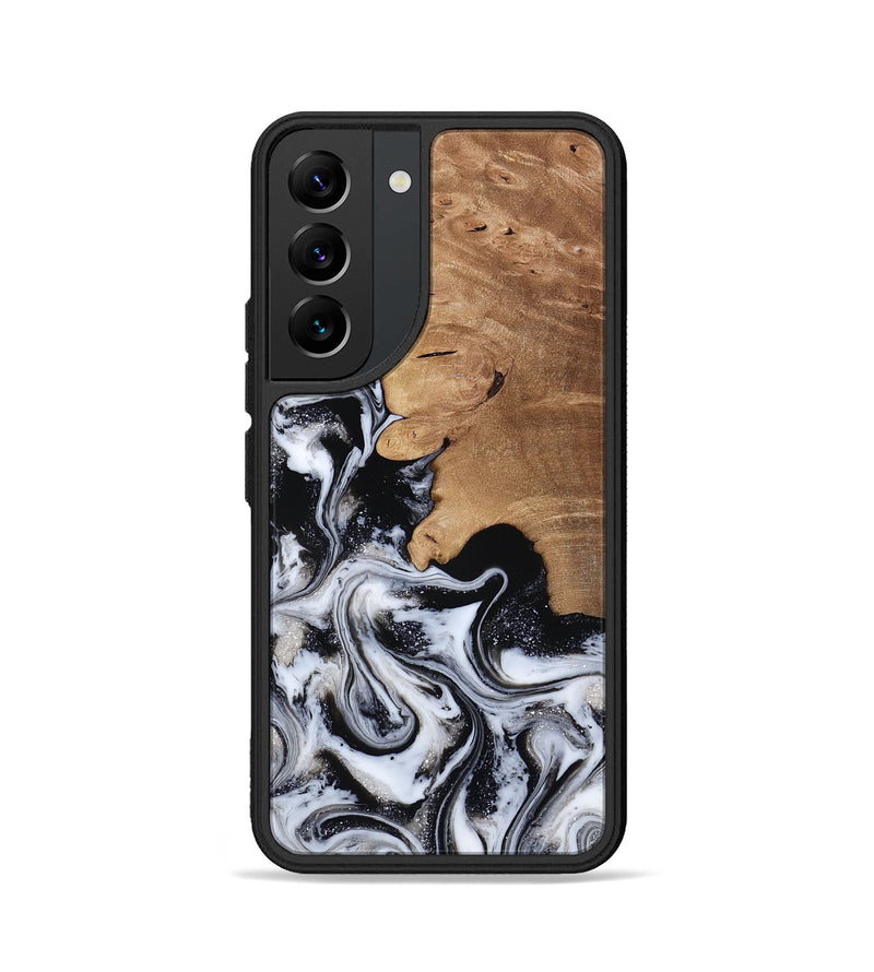 Galaxy S22 Wood Phone Case - Chantal (Black & White, 814608)