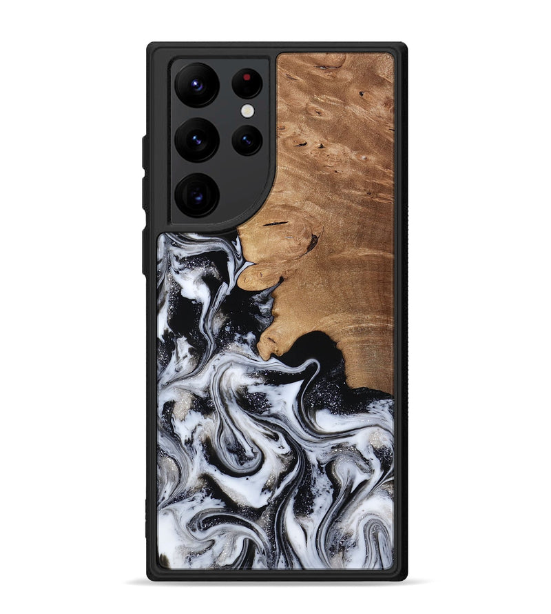 Galaxy S22 Ultra Wood Phone Case - Chantal (Black & White, 814608)
