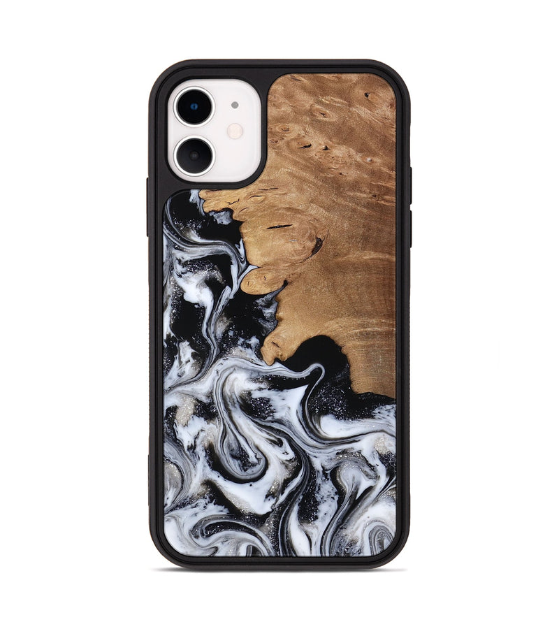 iPhone 11 Wood Phone Case - Chantal (Black & White, 814608)