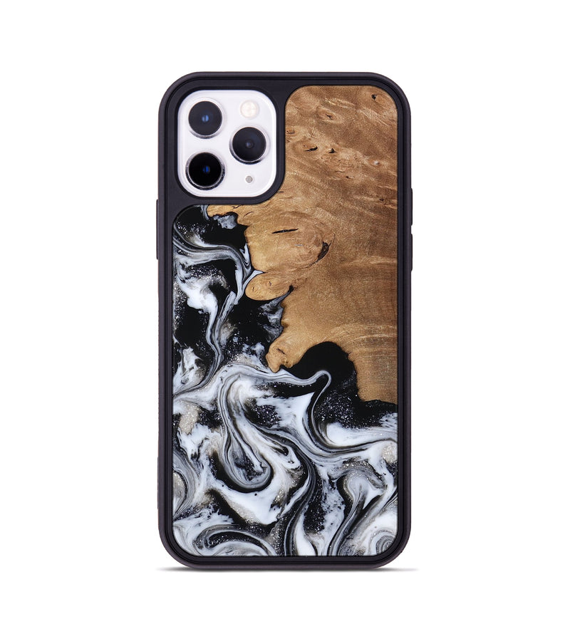iPhone 11 Pro Wood Phone Case - Chantal (Black & White, 814608)