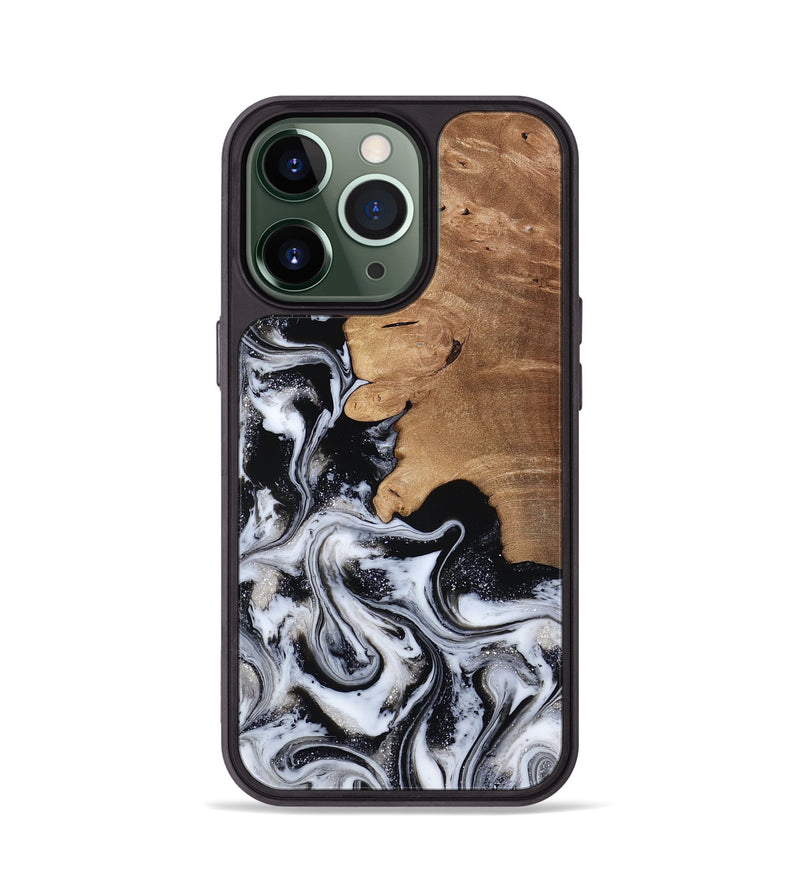 iPhone 13 Pro Wood Phone Case - Chantal (Black & White, 814608)