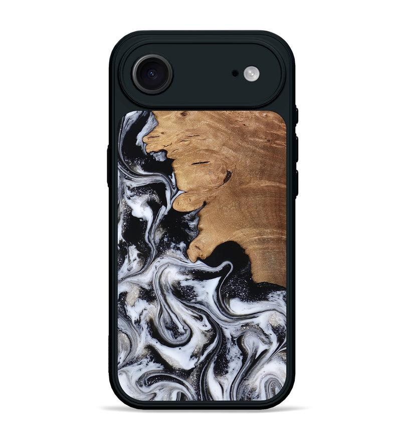 iPhone 17 Air Wood Phone Case - Chantal (Black & White, 814608)