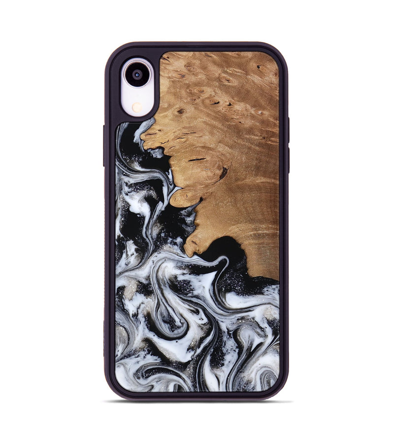 iPhone Xr Wood Phone Case - Chantal (Black & White, 814608)