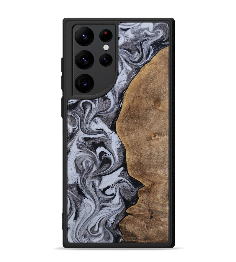 Galaxy S22 Ultra Wood Phone Case - Agatha (Black & White, 814609)