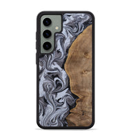 Galaxy S24 Plus Wood Phone Case - Agatha (Black & White, 814609)