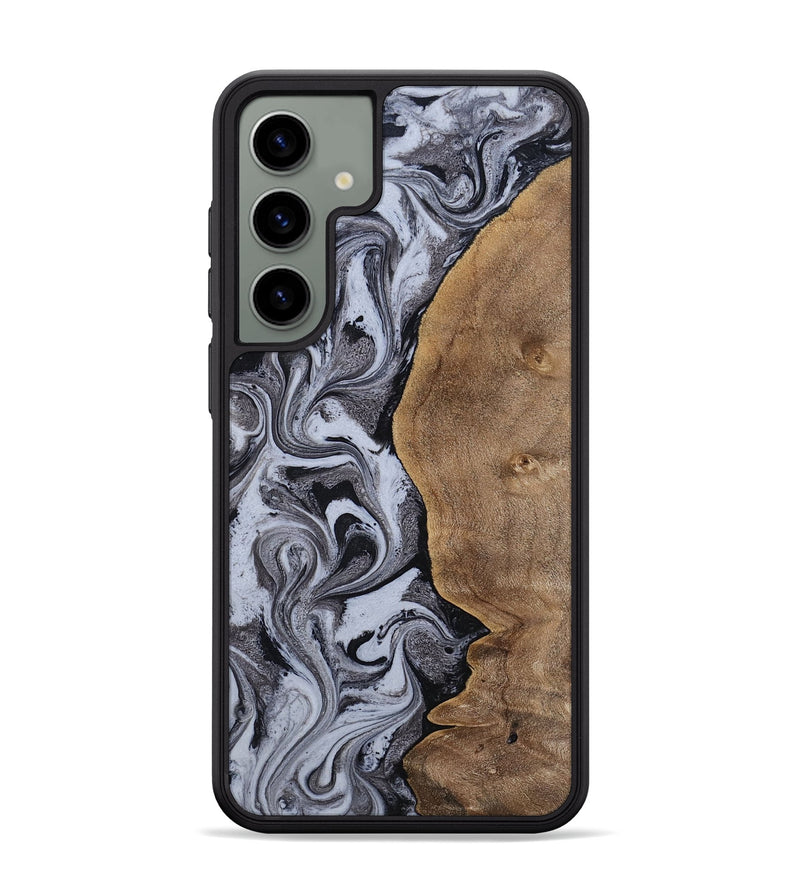 Galaxy S24 Plus Wood Phone Case - Agatha (Black & White, 814609)