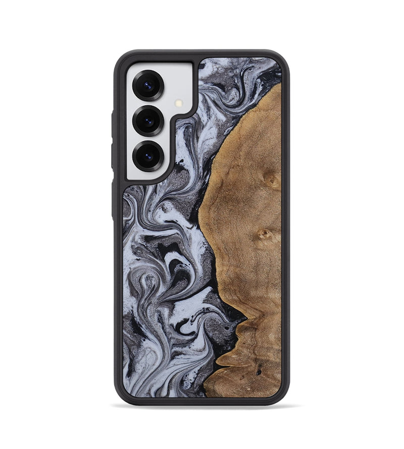 Galaxy S25 Wood Phone Case - Agatha (Black & White, 814609)