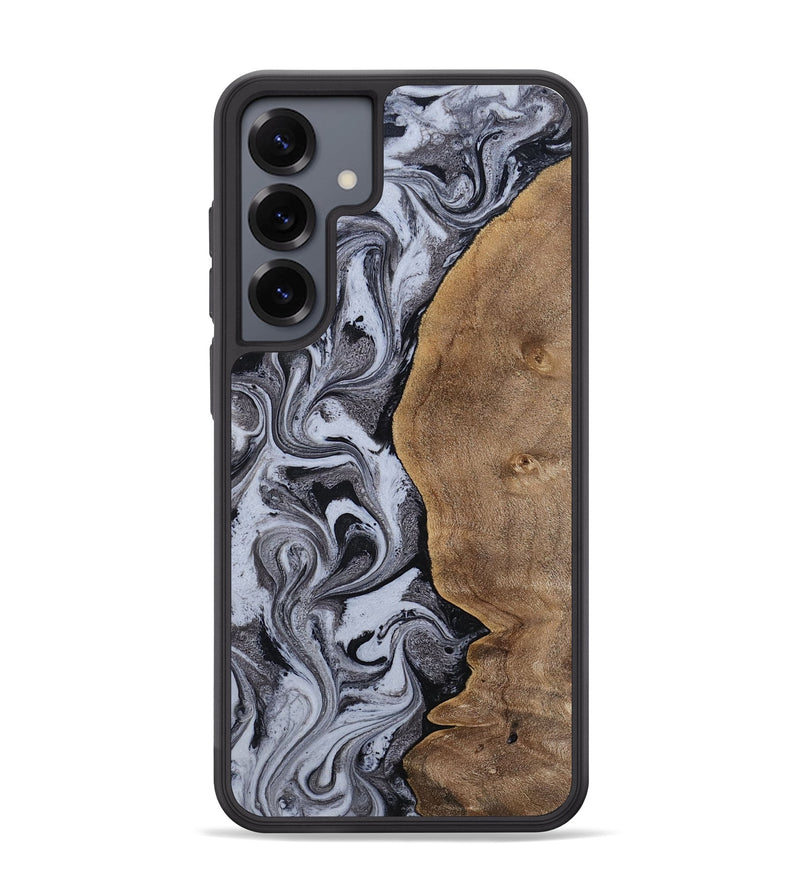 Galaxy S25 Plus Wood Phone Case - Agatha (Black & White, 814609)