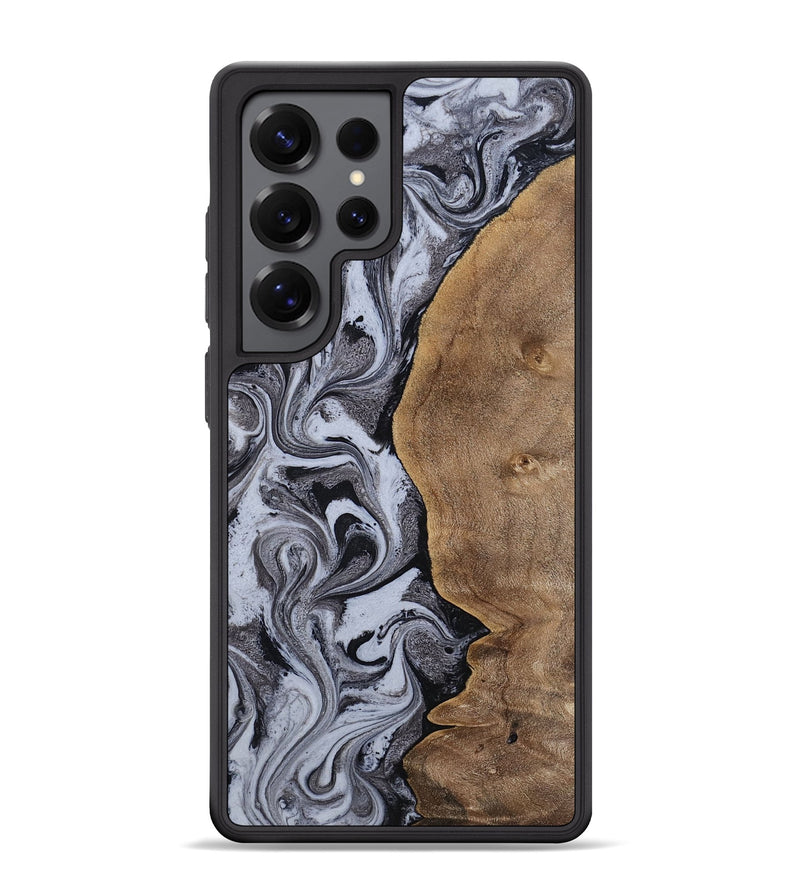 Galaxy S25 Ultra Wood Phone Case - Agatha (Black & White, 814609)