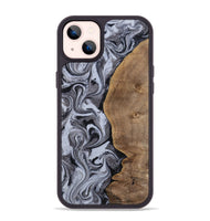 iPhone 14 Plus Wood Phone Case - Agatha (Black & White, 814609)