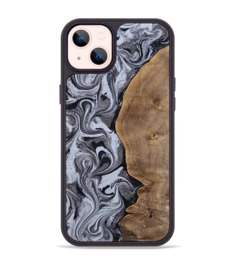 iPhone 14 Plus Wood Phone Case - Agatha (Black & White, 814609)