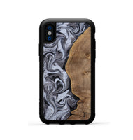iPhone Xs Wood Phone Case - Agatha (Black & White, 814609)