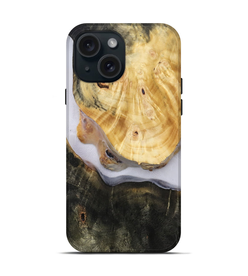 iPhone 15 Wood Live Edge Phone Case - Aidan (Clear, 814614)