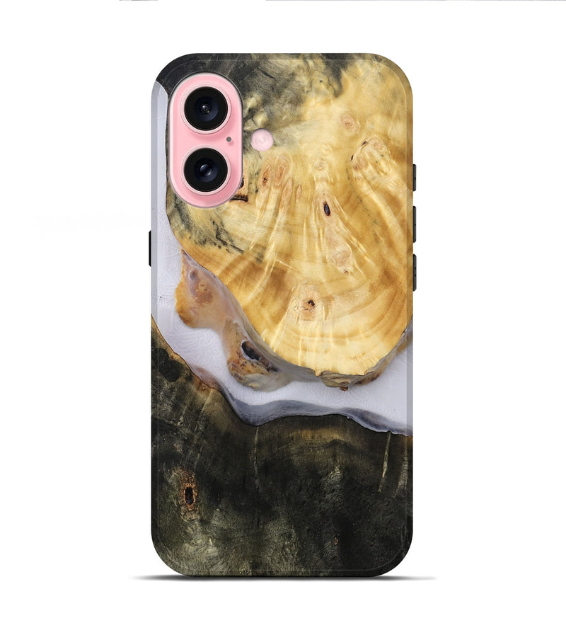 iPhone 16 Wood Live Edge Phone Case - Aidan (Clear, 814614)