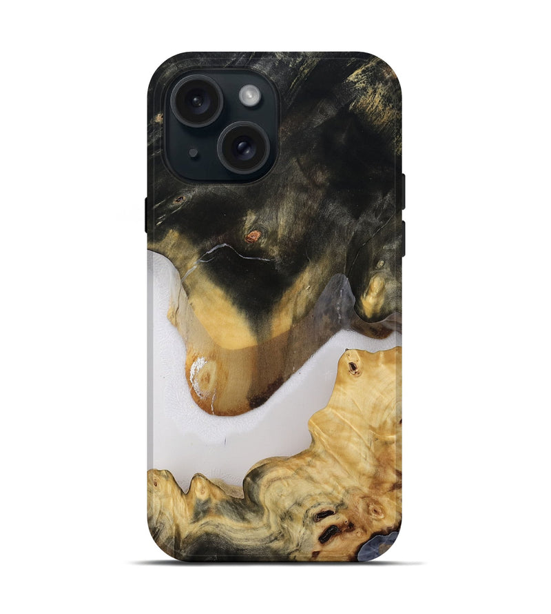 iPhone 15 Wood Live Edge Phone Case - Nayeli (Clear, 814616)