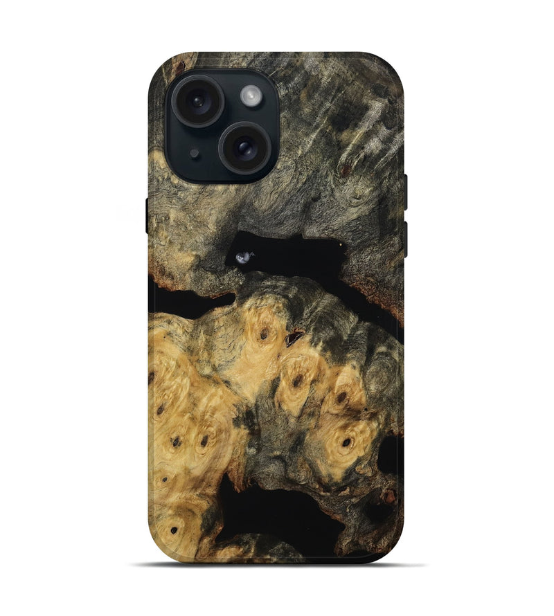 iPhone 15 Wood Live Edge Phone Case - Demi (Wood Burl, 814617)