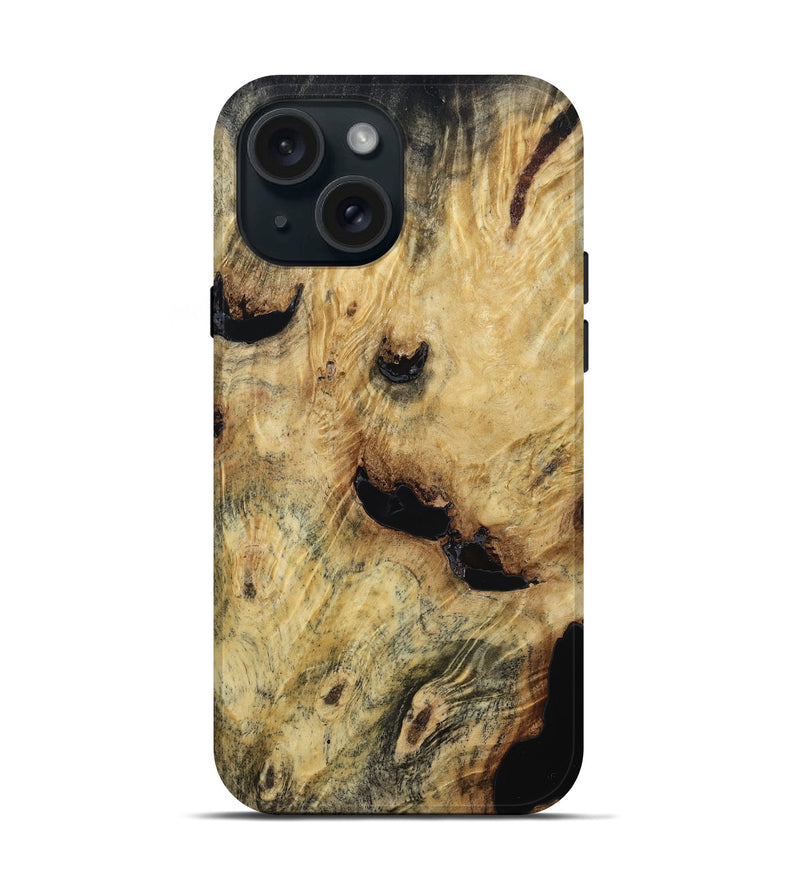 iPhone 15 Wood Live Edge Phone Case - Ailani (Wood Burl, 814621)
