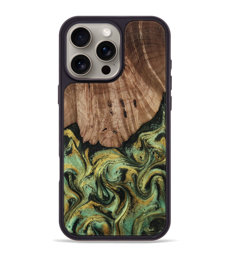 iPhone 16 Pro Max Wood Phone Case - Terri (Green, 814624)