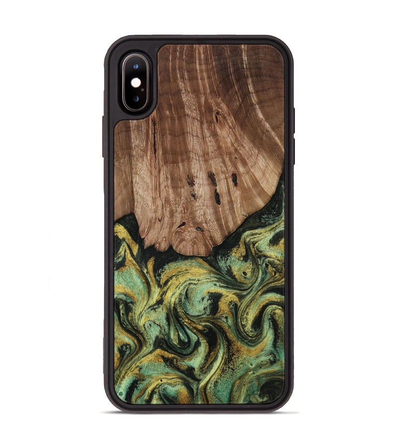 iPhone Xs Max Wood Phone Case - Terri (Green, 814624)