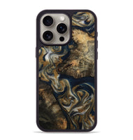 iPhone 15 Pro Max Wood Phone Case - Arnold (Teal & Gold, 814625)