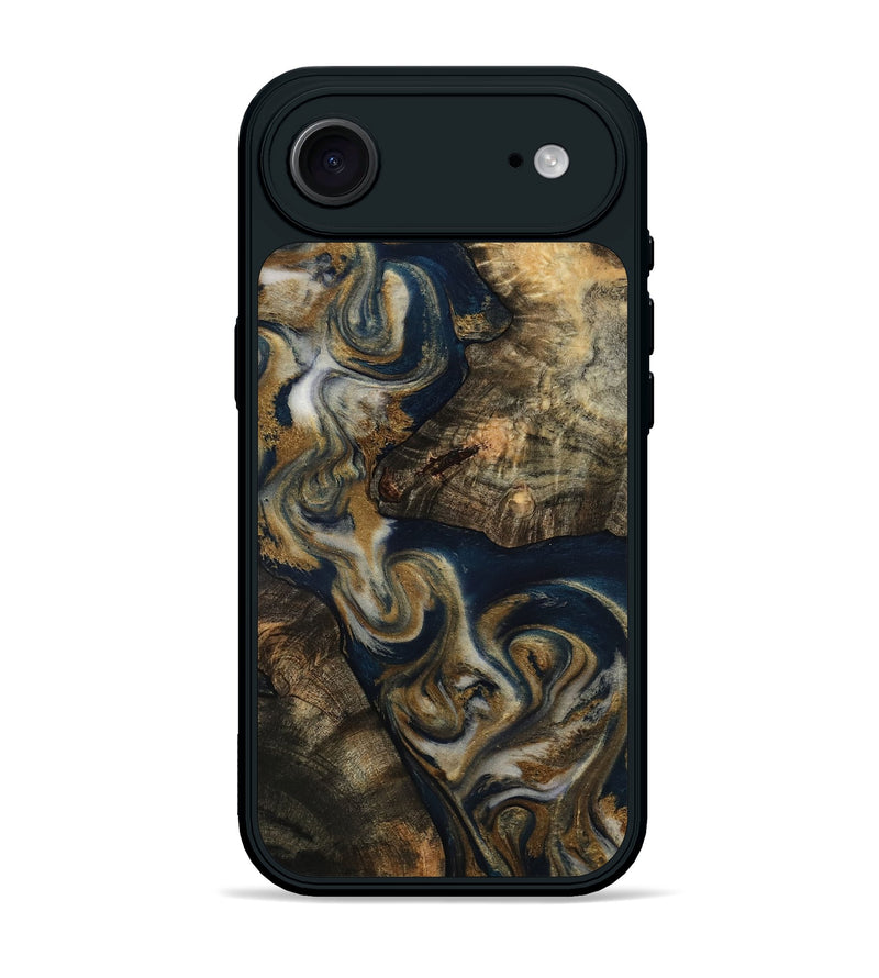 iPhone 17 Air Wood Phone Case - Arnold (Teal & Gold, 814625)