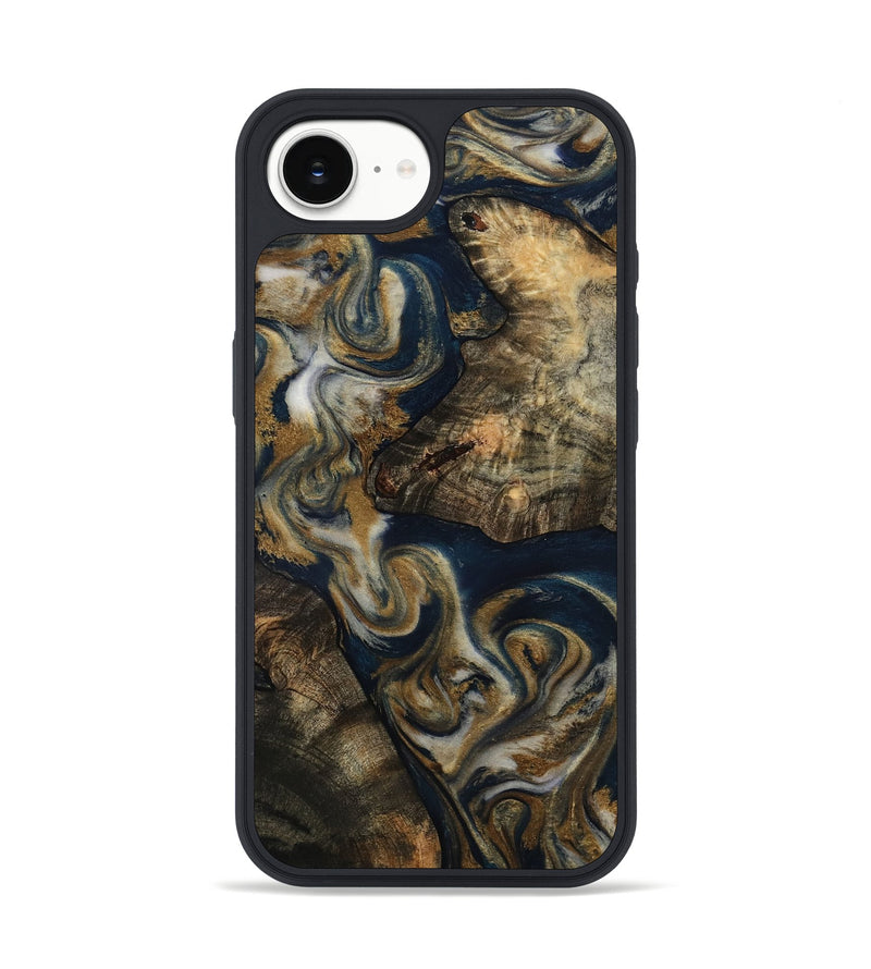 iPhone 17e Wood Phone Case - Arnold (Teal & Gold, 814625)