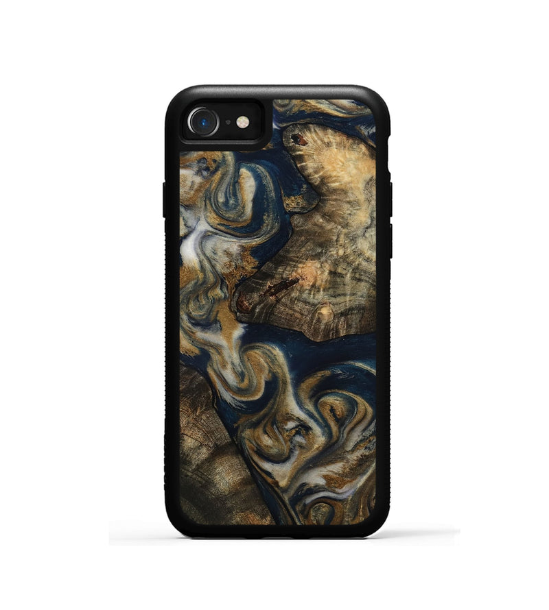 iPhone SE Wood Phone Case - Arnold (Teal & Gold, 814625)