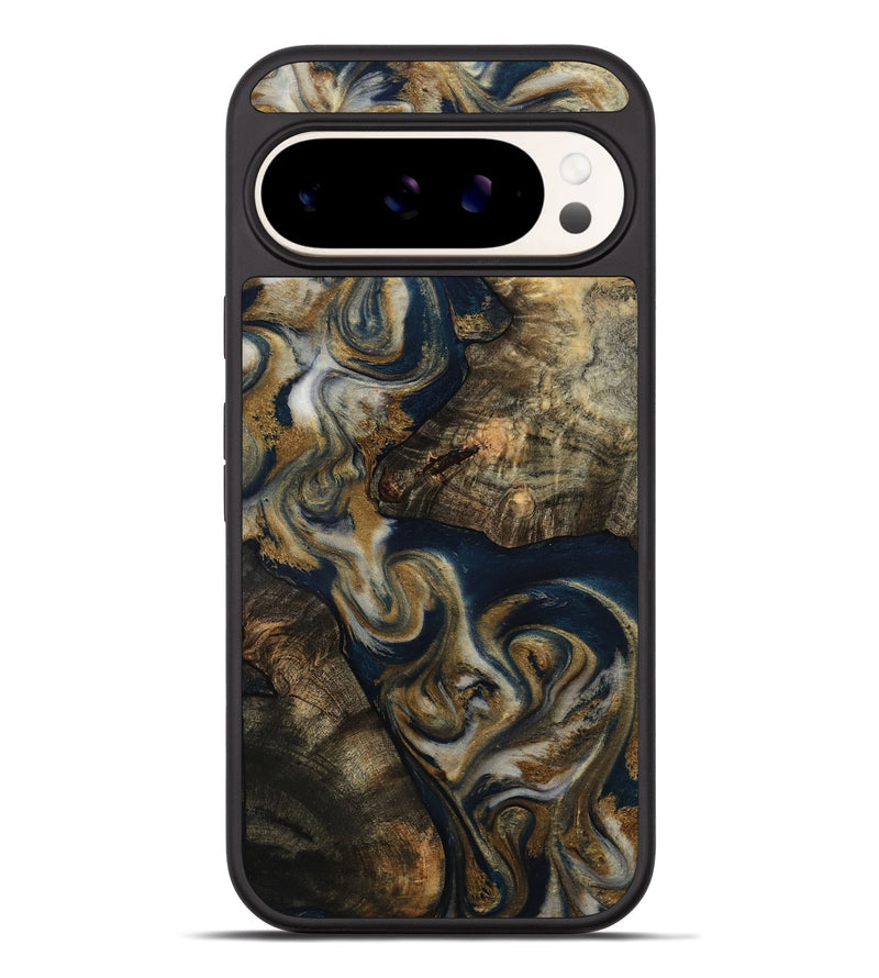 Pixel 9 Pro XL Wood Phone Case - Arnold (Teal & Gold, 814625)