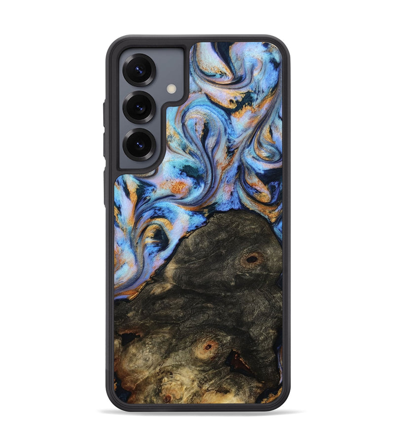 Galaxy S25 Plus Wood Phone Case - Tommy (Teal & Gold, 814626)