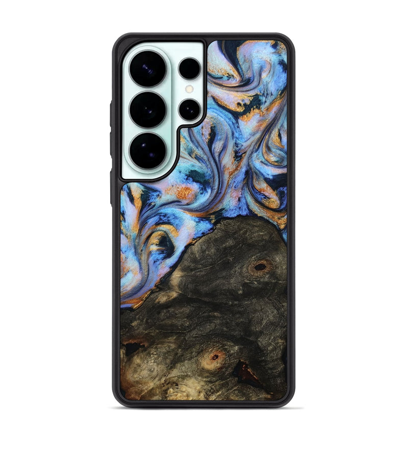 Galaxy S26 Ultra Wood Phone Case - Tommy (Teal & Gold, 814626)