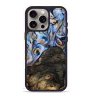 iPhone 16 Pro Max Wood Phone Case - Tommy (Teal & Gold, 814626)