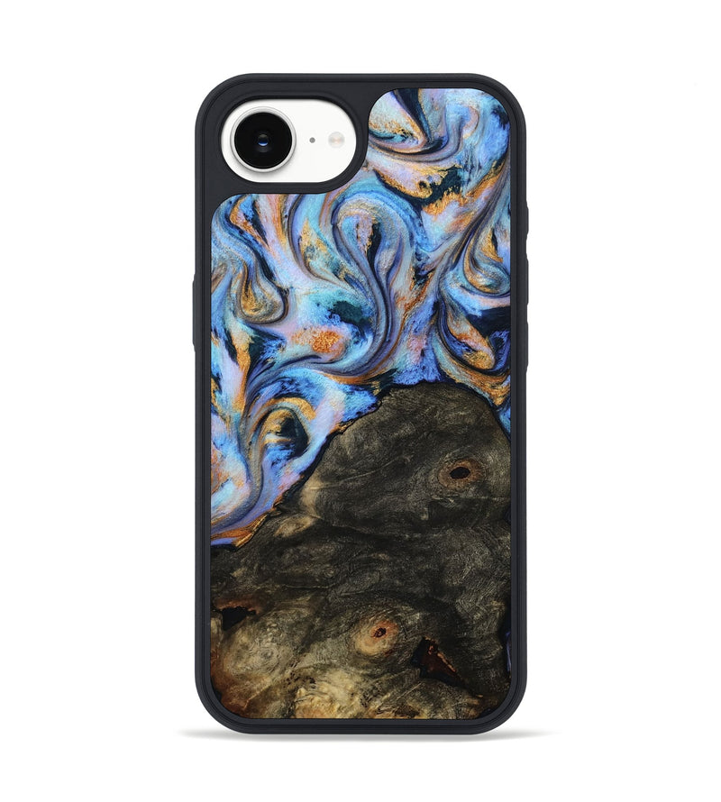 iPhone 17e Wood Phone Case - Tommy (Teal & Gold, 814626)