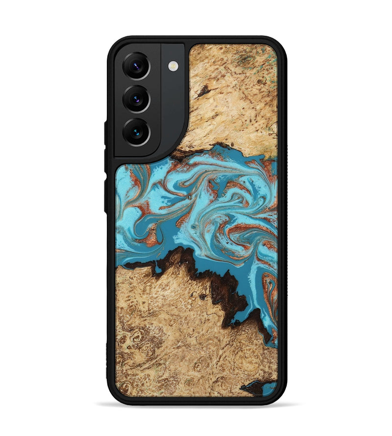 Galaxy S22 Plus Wood Phone Case - Levy (Teal & Gold, 814627)