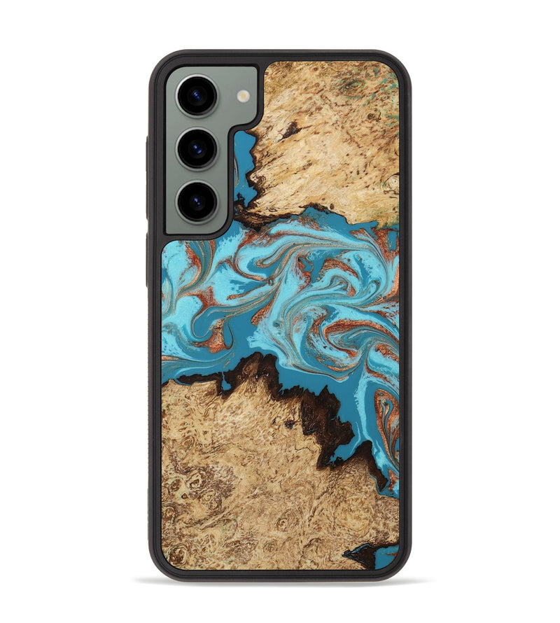 Galaxy S23 Plus Wood Phone Case - Levy (Teal & Gold, 814627)