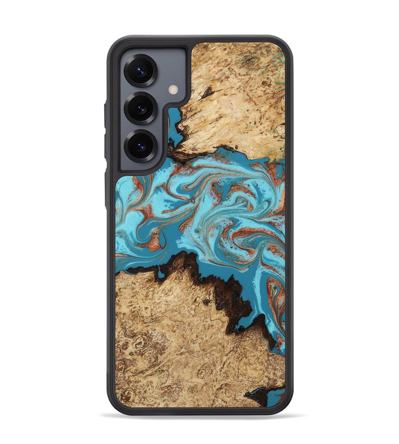 Galaxy S25 Plus Wood Phone Case - Levy (Teal & Gold, 814627)