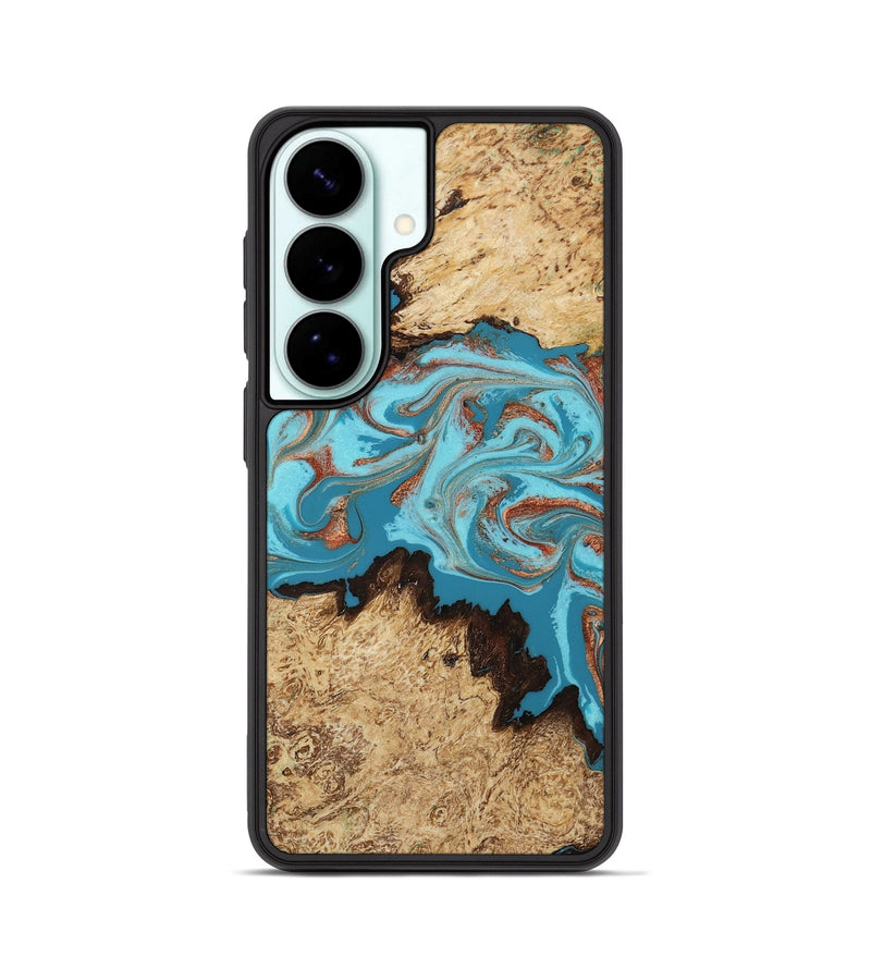 Galaxy S26 Wood Phone Case - Levy (Teal & Gold, 814627)