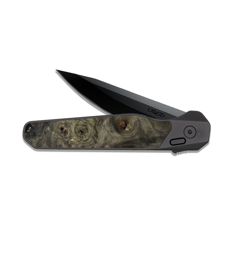 EDC Dark Slate Wood Pocket Knife - Kaison (Wood Burl, 814631)