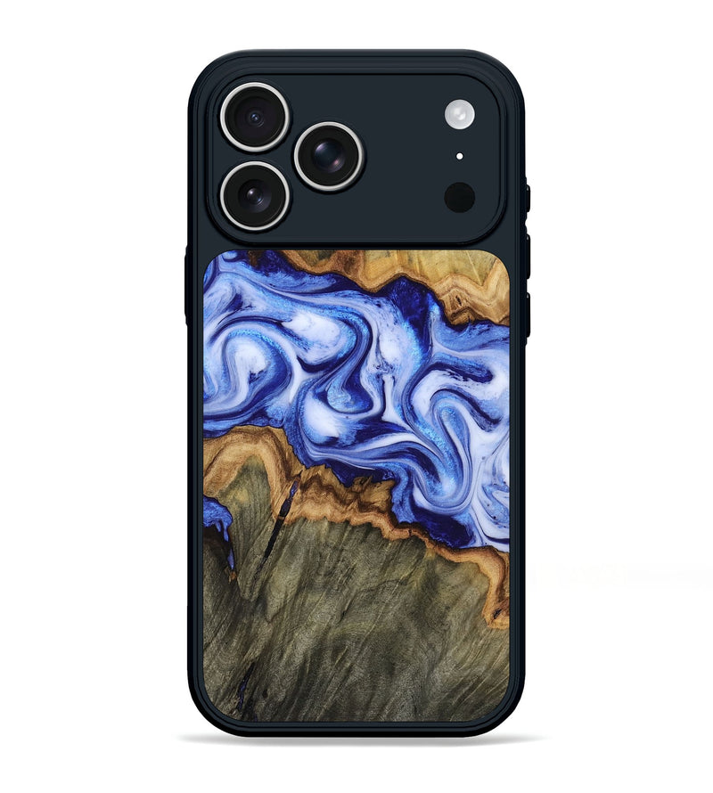 iPhone 17 Pro Max Wood Phone Case - Jarod (Blue, 814654)