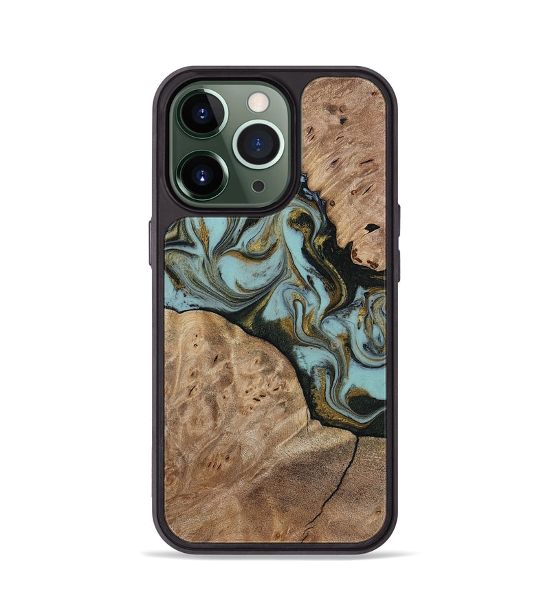iPhone 13 Pro Wood Phone Case - Mareli (Green, 814657)