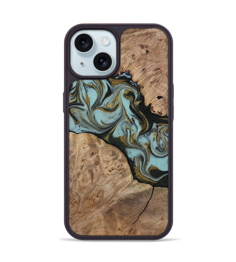 iPhone 15 Wood Phone Case - Mareli (Green, 814657)
