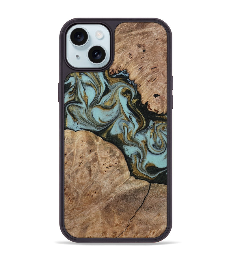 iPhone 15 Plus Wood Phone Case - Mareli (Green, 814657)