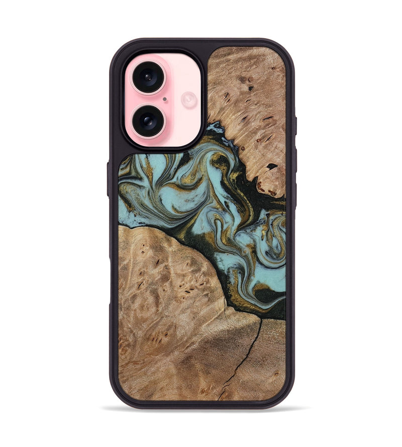 iPhone 16 Wood Phone Case - Mareli (Green, 814657)
