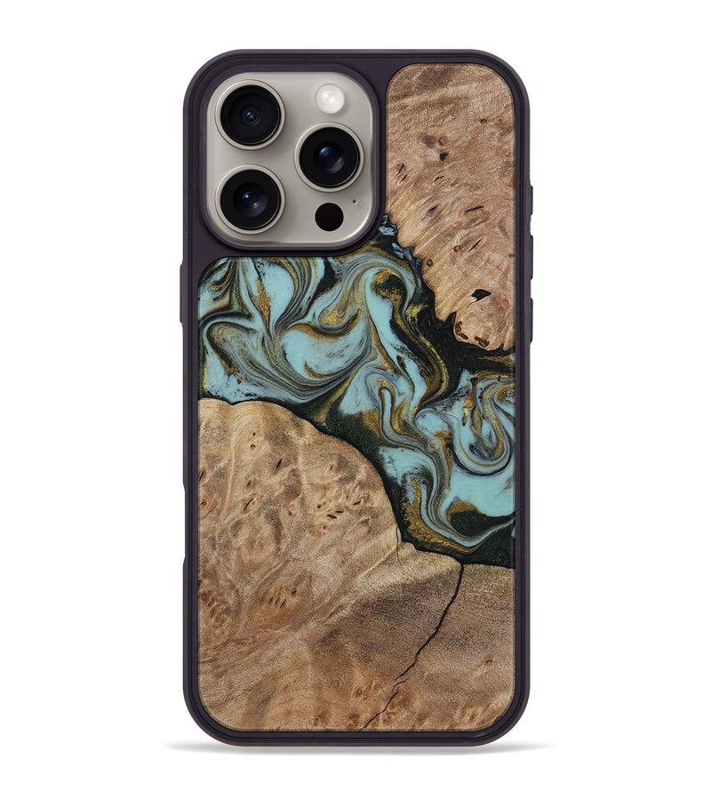 iPhone 16 Pro Max Wood Phone Case - Mareli (Green, 814657)